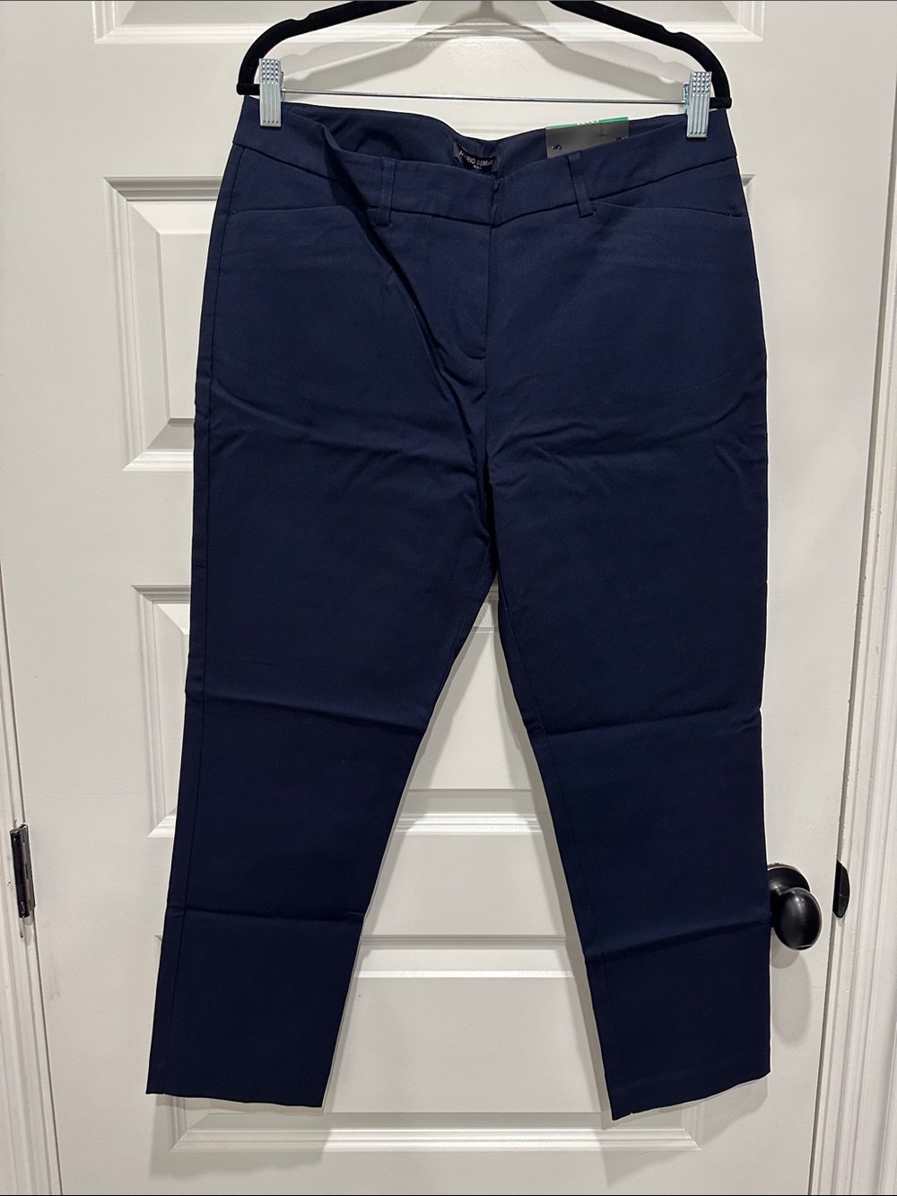 Mario Serrani Navy Slim Fit Stretch Trousers